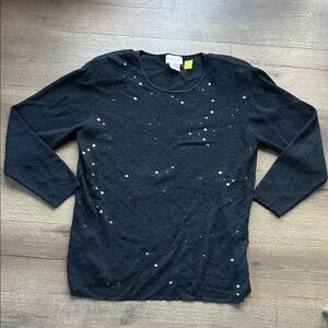 Jaclyn Smith Silk Angora Sequin Top ! Large